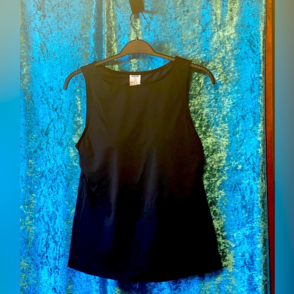 Lands’ End High Neck Modest Tank in Black. 14.
